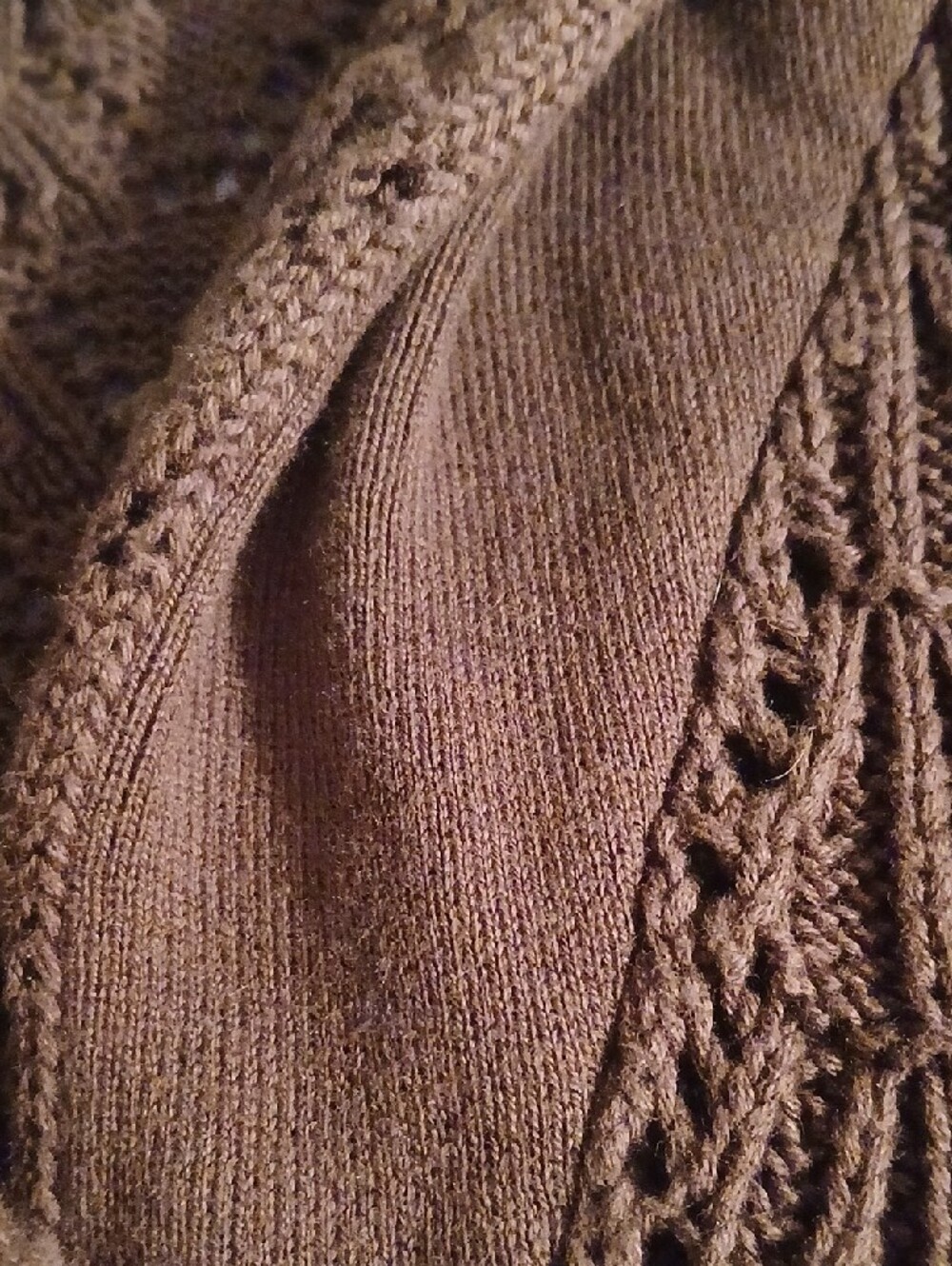 Charter Club Brown Cable-Knit Shawl Collar Cardigan - Picture 5 of 10